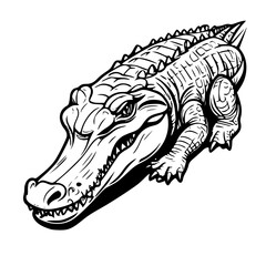 AI-generated vector illustration of a crocodile, isolated on white background, perfect for wildlife and reptile-themed designs.