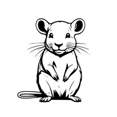 Obraz premium AI-generated vector illustration of a cute rat, isolated on white background, perfect for animal and pest control-themed designs.
