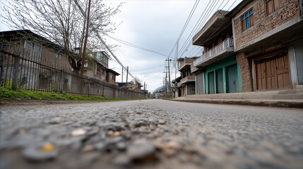 Silent Traditional Street Scene Following Sorrowful Event in Pahalgam, Kashmir.