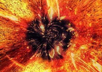 爆発する火炎の3dイラスト背景