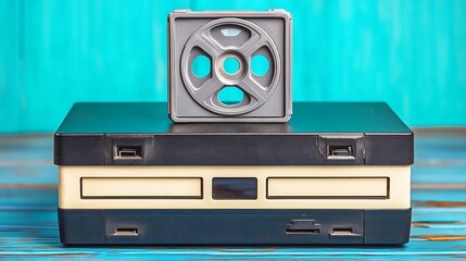 Obraz premium Vintage computer storage devices floppy disk and cassette