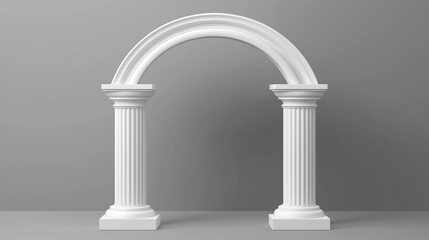 Obraz premium 3d of column podium with white arch in roman or greek style