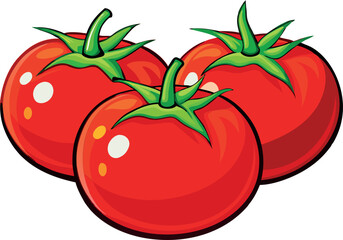 High-Resolution Bold Red Tomato Vector Illustration – Perfect for Modern Culinary, Organic Produce, and Garden Branding