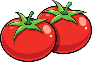 High-Resolution Bold Red Tomato Vector Illustration – Perfect for Modern Culinary, Organic Produce, and Garden Branding