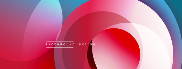 Abstract gradients, overlapping circles create dynamic visual effect. Modern design, vibrant colors, smooth transitions.