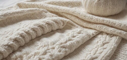 A cozy white knit blanket drapes softly over a surface, with two steaming cups placed side by side, inviting warmth and comfort in a serene setting.