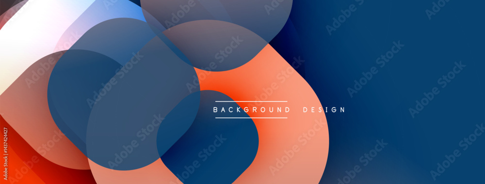 Leinwandbilder Abstract overlapping circles create modern design. Gradient colors blend, offering smooth visual experience. Minimalist aesthetic.