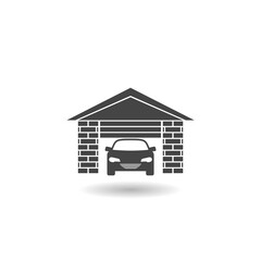 Garage door icon with shadow