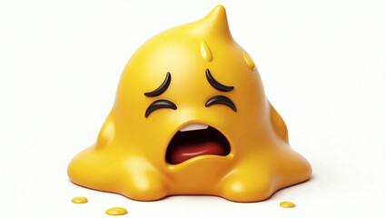 A puddle-shaped emoji (irregular and wide) with an exhausted expression