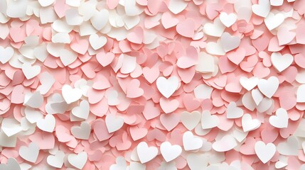 Obraz premium Overlapping Hearts in Soft Shades on a Clean Geometric Background