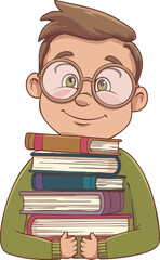 Cheerful Student with Books