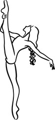 girl dancing drawing vector illustration