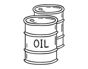 oil barrel doodle hand drawn icon. Outline drawing oil barrel line clipart symbol