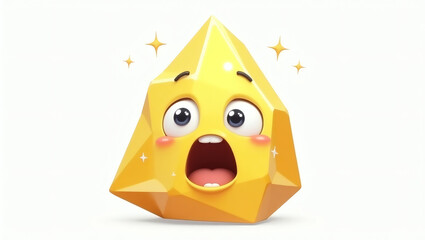 A crystal shard-shaped emoji (jagged and spiky) with a shocked face
