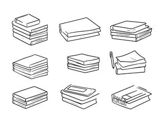 Paper Stack line art icon modern design elements