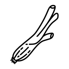 Simple Outline Icon Set of Scallions for Asian Cooking, Soups, and Fresh Vegetable Themes