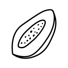 Tropical Fruit Icon Set of Papaya with Fresh, Juicy, and Exotic Summer Themes