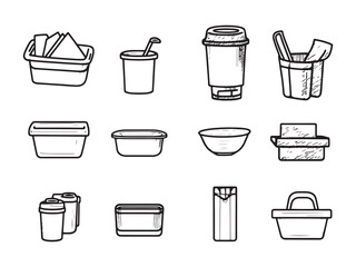 Paper Tray line art icon elegant monochrome design art