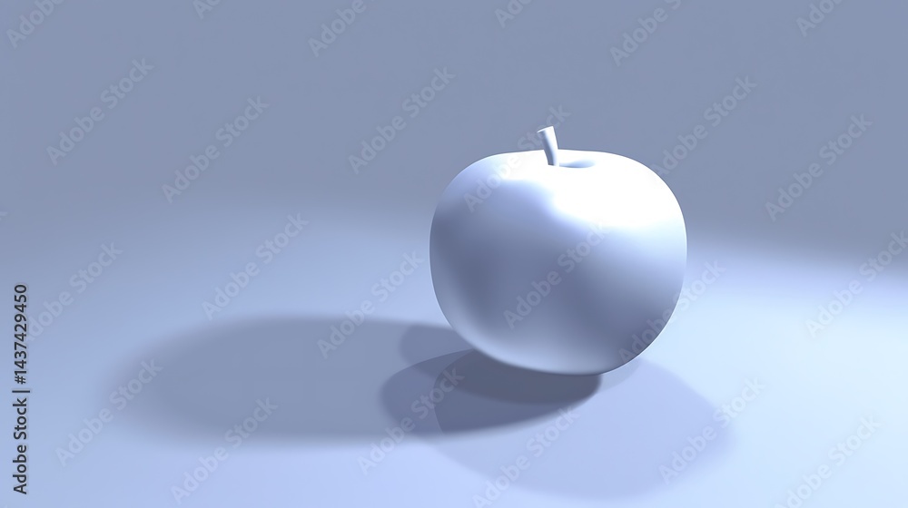 Aufkleber monochromatic apple rendering showcasing minimalist design and subtle shadows