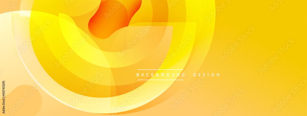 Aufkleber abstract yellow design. overlapping layers create dynamic, flowing shapes. warm color palette, moder