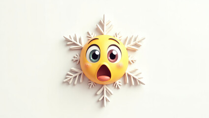 A snowflake-shaped emoji (delicate and symmetrical) showing a surprised frozen expression