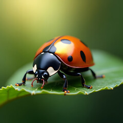 Fototapeta premium Artistic Rainbow Ladybug Macro Photography
