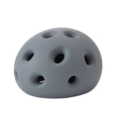 Fototapeta premium Isolated Grey Protective Helmet with Multiple Vent Holes Close Up