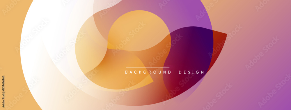 Fototapete abstract colorful layers create modern design. soft gradients blend, forming dynamic visual composit
