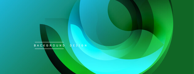 Abstract fluid shapes, vibrant greenblue gradient. Modern design, smooth transitions, layered elements create dynamic visual effect.