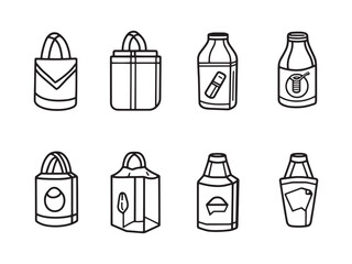 Party bag line art icon elegant festive decoration