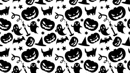 Halloween Pumpkin Seamless Pattern Background Clipart