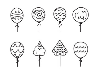 Party Balloons line art icon cheerful party decoration style