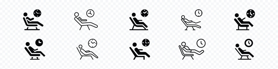 Comfort Zone Icon – Person Relaxing in Rocking Chair, Nap After Work Symbol, comfort zone icon, a person reclining in a chair,  Man in Rocking Chair Icon, taking a nap after work icon