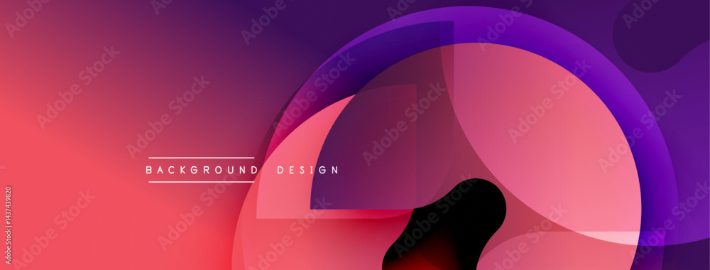 Poster Abstract gradient background. Overlapping circles create dynamic visual effect. Modern design with vibrant colors, smooth transitions.