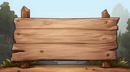 Fototapeta premium A wooden sign with a blank space in the middle
