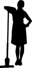 silhouette of a assistant helps with household chores