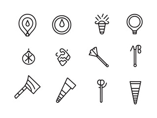 Party Blower line art icon creative design concept