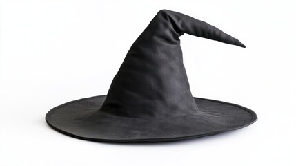 Black witch hat on a white background