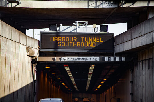 Harbour Tunnel southbound underground tunnel in Sydney