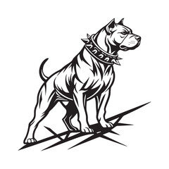 Black and white dog vector silhouette illustration art.