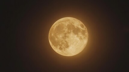 Obraz premium Full amber moon at night.