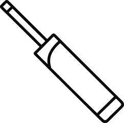 Outline icon of a cricket bat, Line art illustration of a cricket bat