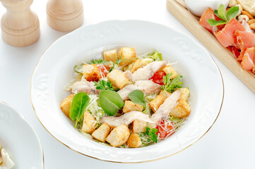 restaurant food on a white background. photos for the menu