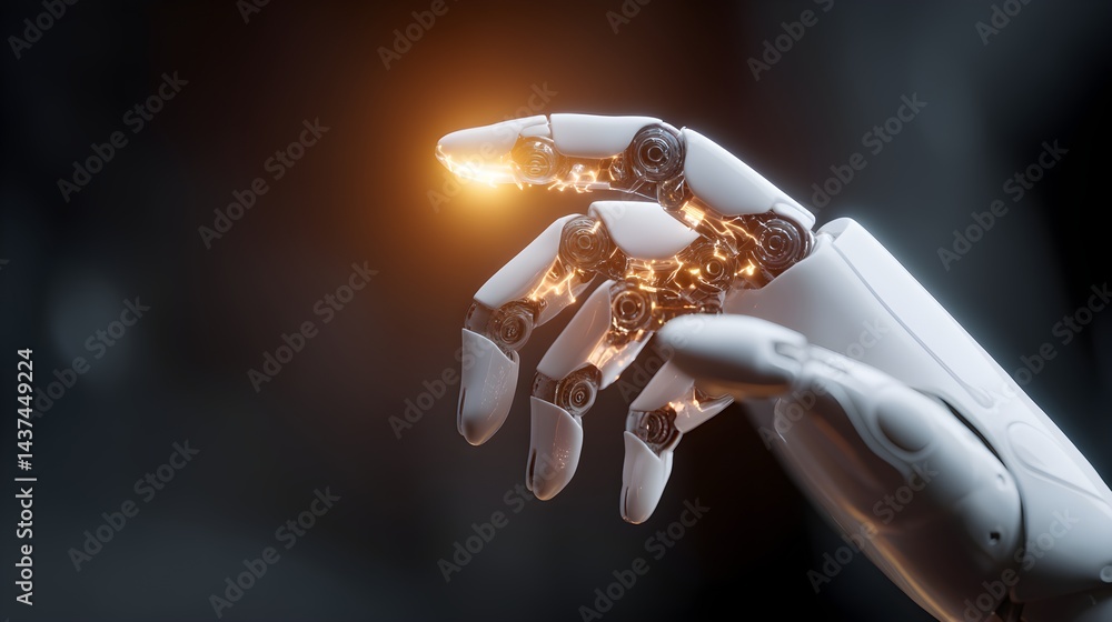 Poster artificial intelligence technology. human uses ai chatbot, artificial intelligence, futuristic techn