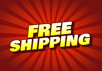 Bold Free Shipping Text Design with Retro Vibes