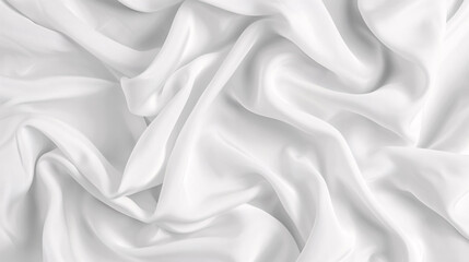 Fototapeta premium Solid white background with wave curve flowing fabric design, perfect for banners, advertisements, and presentations.