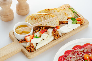 restaurant food on a white background. photos for the menu