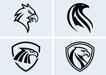 Fototapeta premium Eagle Head Abstract Logo, eagle head silhouette icon