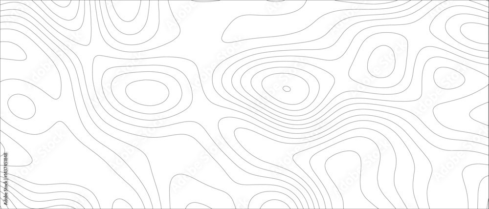 Poster Abstract undulate gray wave swirl. frequency soundwave. Contour maps vector illustration Topo contour map. Wave Topography and geography map grid  & topographic map background concept