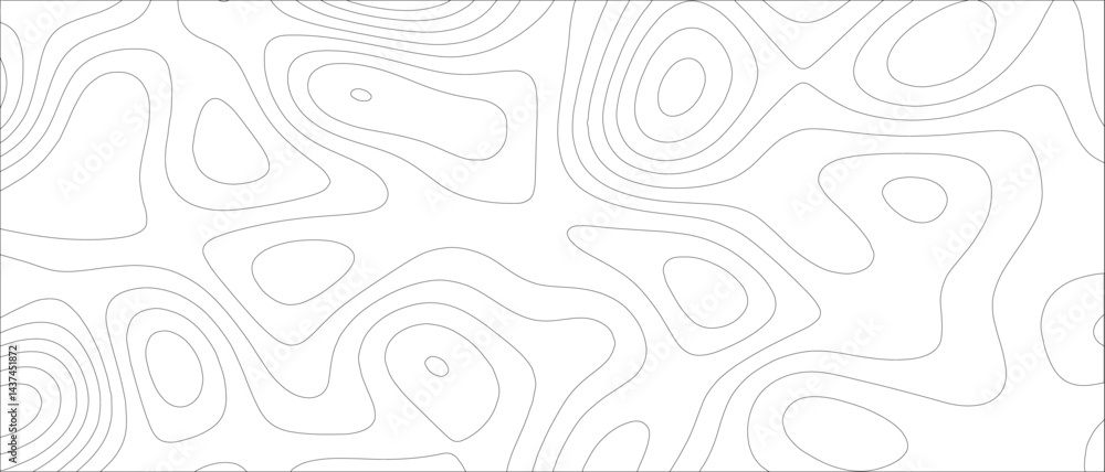 Poster Abstract undulate gray wave swirl. frequency soundwave. Contour maps vector illustration Topo contour map. Wave Topography and geography map grid  & topographic map background concept